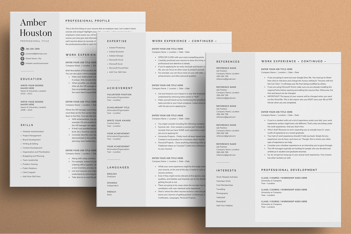 Resume/CV - The Amber, a Resume Template by CreativeLandStudio (Photo 4 of 10)