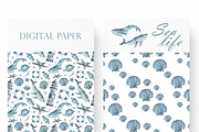 Sea life watercolor set. Nautical., an Illustration by SabinaWatercolorArt (Thumbnail 7 of 13)