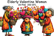 Quirky Elderly Valentine Woman PNG, an Illustration by CraftArtStudio (Thumbnail 1 of 6)