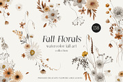 Fall Florals - watercolor set, a Seasonal Illustration by AleksaArt (Thumbnail 1 of 13)