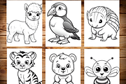 Cute Animals Coloring Pages for Kids, a Brochure Template by LA Design (Thumbnail 2 of 10)