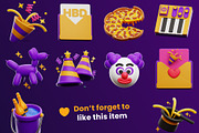 Birthday 3D Icon pack, a Food & Drink 3D Model by orenjidesign (Thumbnail 8 of 8)