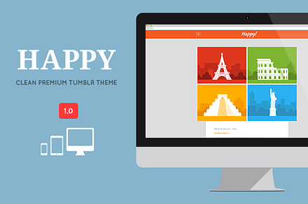 HAPPY Clean Responsive Tumblr Theme, a Websites & App Template by Passion Themes