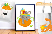 Thanksgiving Cat, an Animal Illustration by PrettyBundles (Thumbnail 5 of 5)
