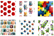 Toy Seamless Patterns, Scrapbook, a Pattern Graphic by CreationArt (Thumbnail 3 of 5)