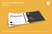 Square Comb Bound Book Mockups, a Books & Magazine Mockup by Xtrahive (Thumbnail 8 of 8)