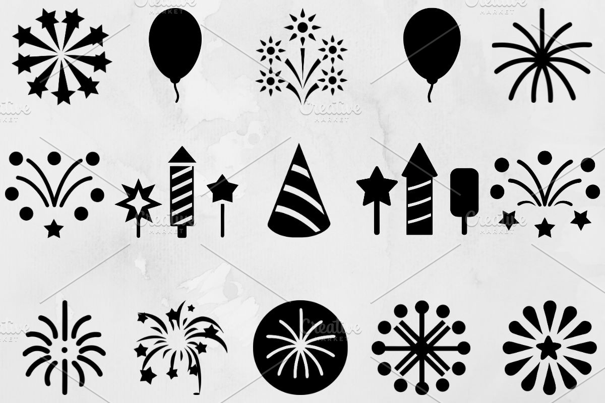 Firework Silhouette SVG, a Decorative Illustration by newminddesign (Photo 1 of 3)