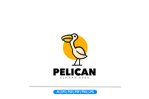 Pelican simole mascot logo, a Branding & Logo Template by Bayuktx
