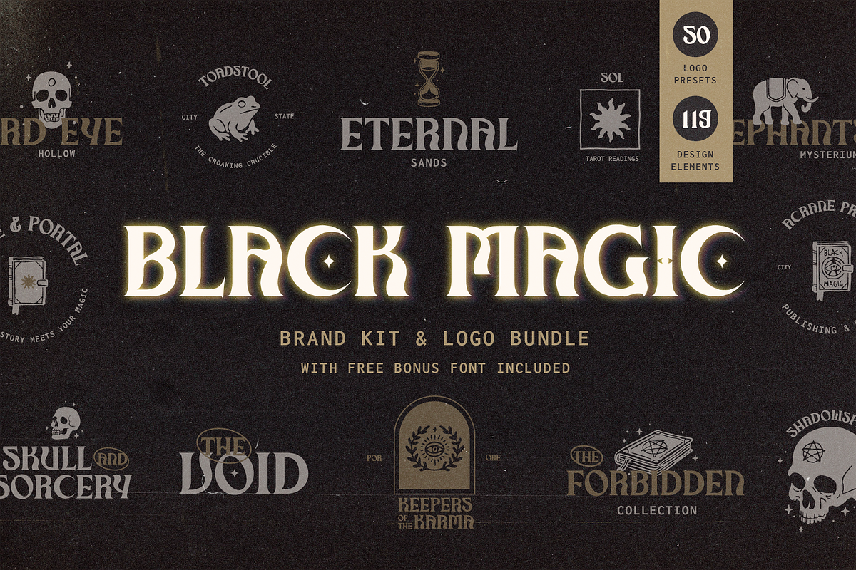 Black Magic Logo & Brand Kit, a Branding & Logo Template by Dynamo Ultima (Photo 1 of 18)