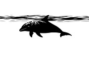 Dolphin Jumping Silhouette Vector bu, an Illustration by Designs_River (Thumbnail 44 of 48)