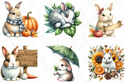 Watercolor Autumn Rabbit Clipart, an Illustration by DreamPrint404 (Thumbnail 4 of 6)