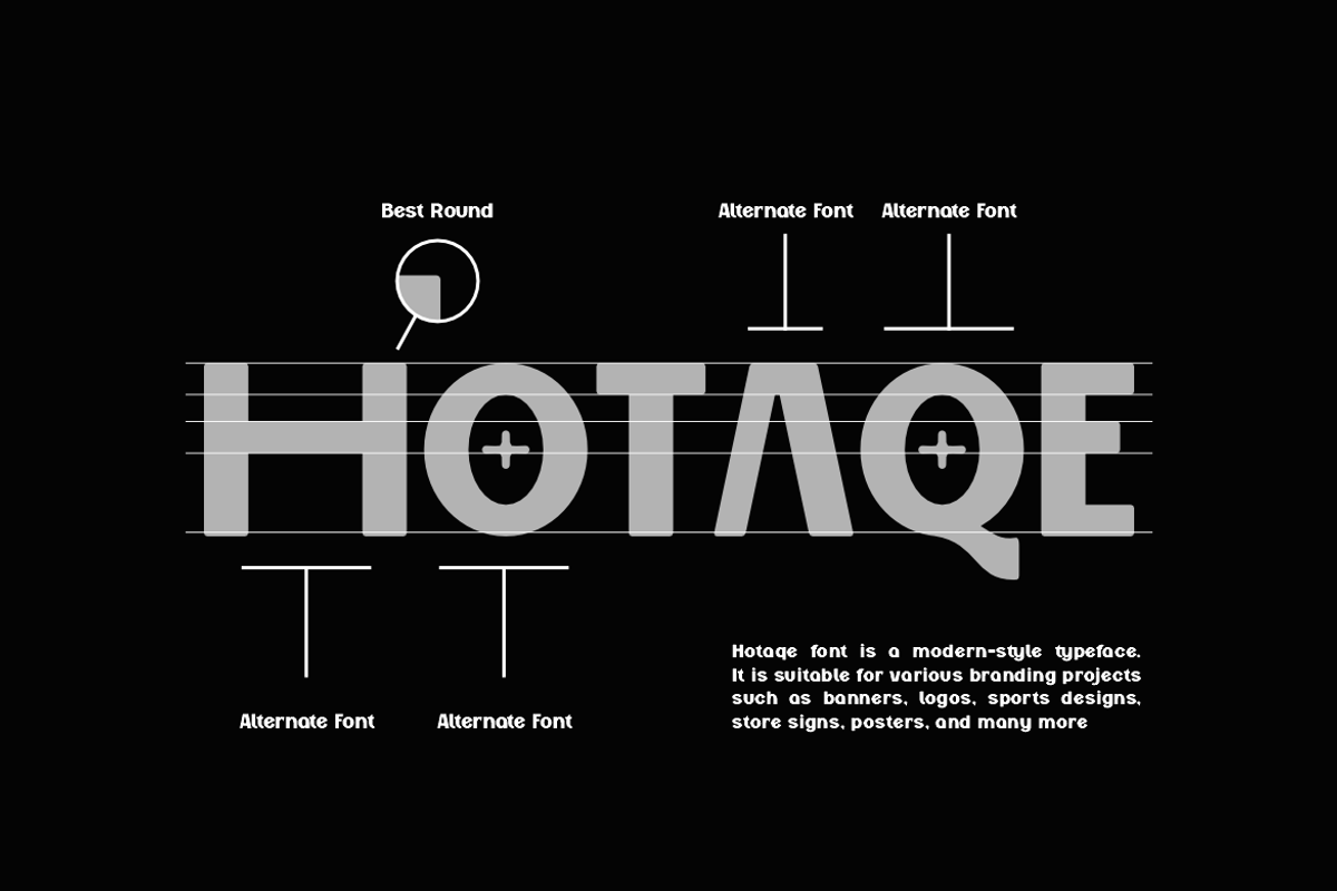 Hotaqe - Bold Sans Display Typeface, a Sans Serif Font by QR Design Studio (Photo 2 of 16)
