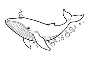 Whale Line Art Vector Bundle, an Illustration by yasushie (Thumbnail 19 of 51)