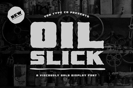 Oil Slick Font + Bonus Elements, a Font by Von Type Co