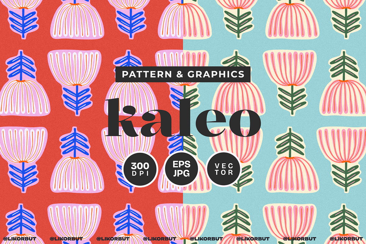 Kaleo Abstract Floral Pattern, a Pattern Graphic by likorbut (Photo 1 of 12)