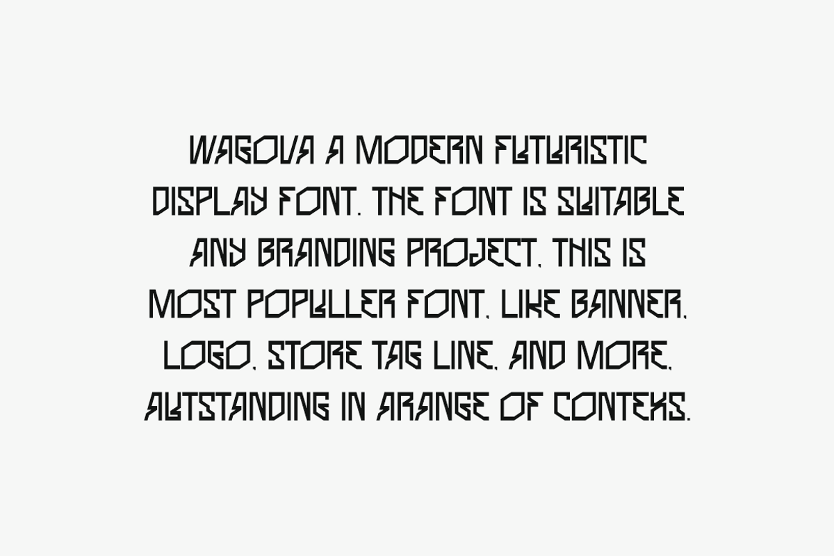 Wagova - Futuristic Font, a Sans Serif Font by Iqsiart Studio (Photo 2 of 6)