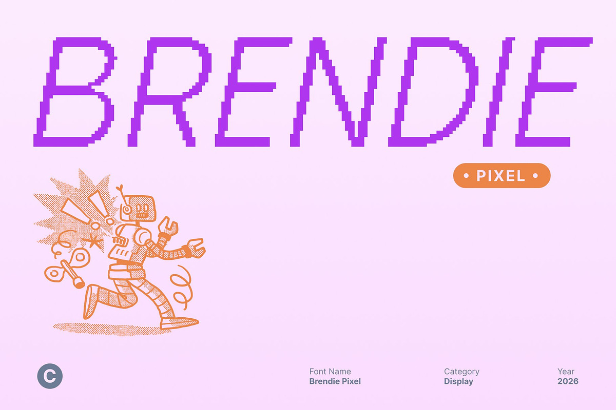 Brendie Pixel, a Sans Serif Font by Craft Supply Co. (Photo 1 of 8)
