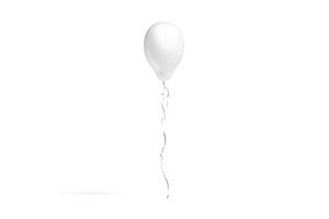 5 White Helium Balloons 3D Model