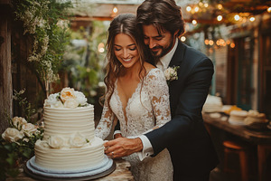 Couple celebrates their wedding with, a Photo by Tanuart