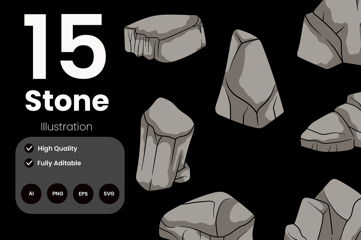Collection of Stone Illustrations, an Object Illustration by baii09 (Photo 1 of 2)