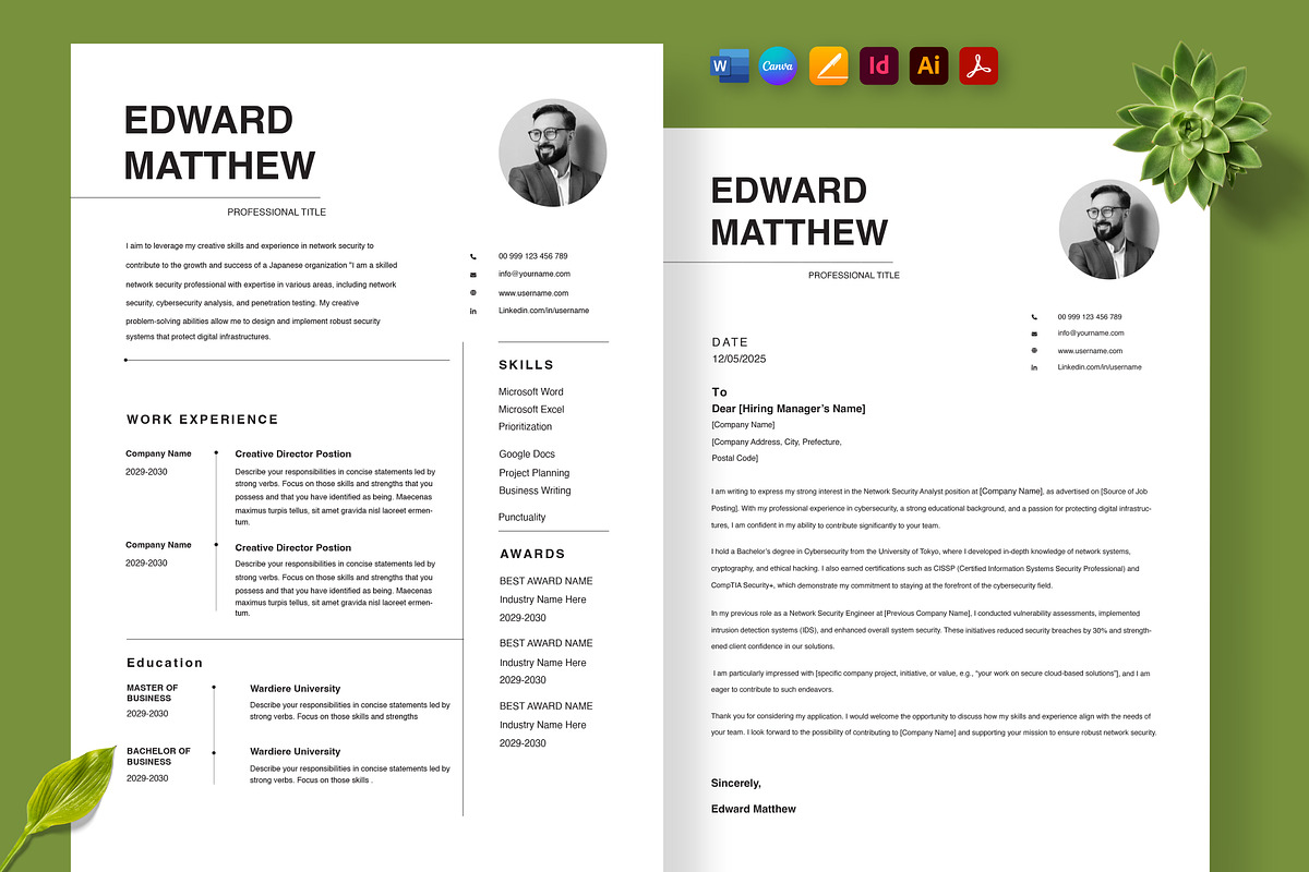 Job Application Resume, a Resume Template by Nur Designer (Photo 1 of 4)