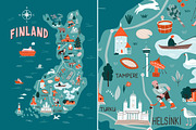 Explore Suomi. Map of Finland, an Object Illustration by helenreveur (Thumbnail 2 of 5)