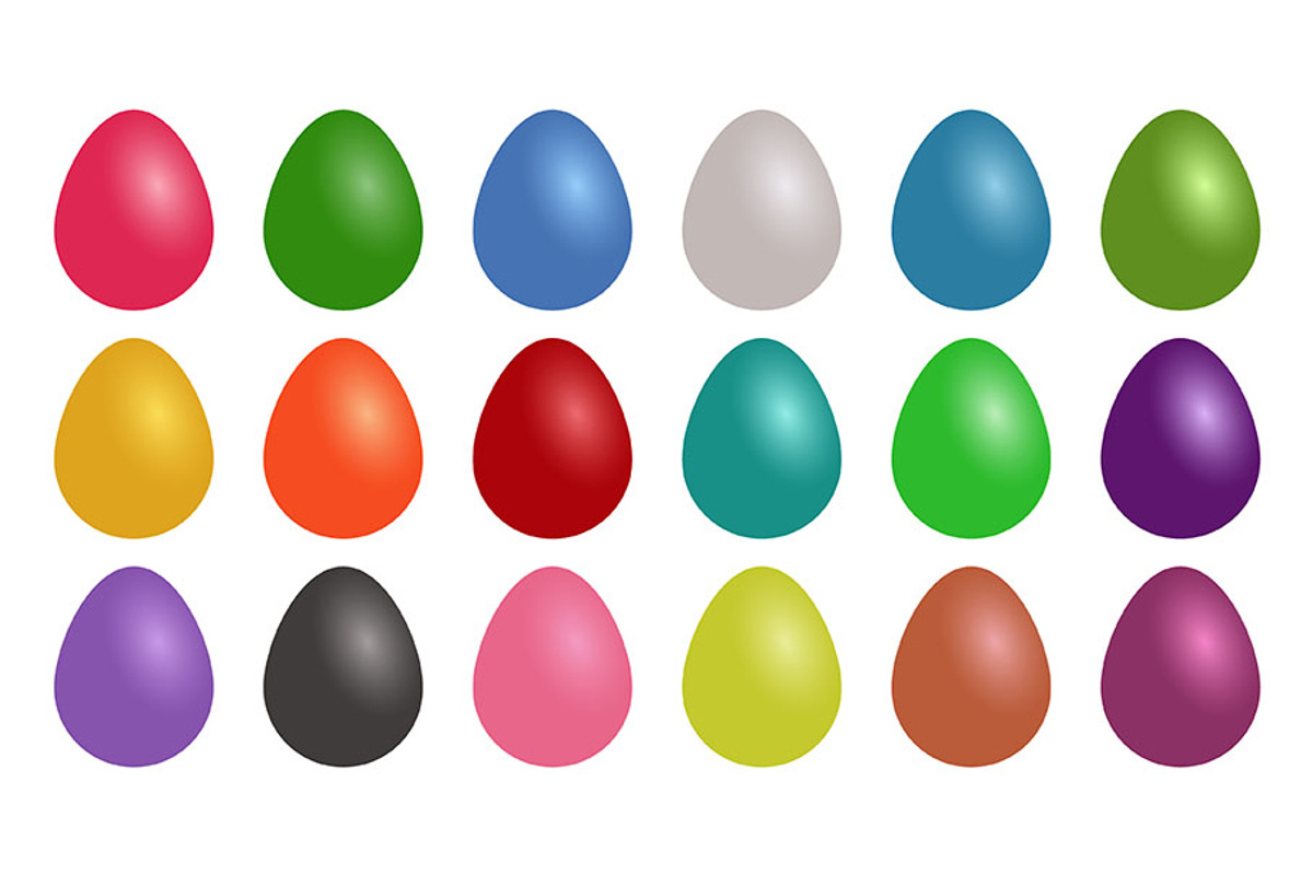 Colorful Easter Eggs Set, a Seasonal Illustration by David Khelashvili