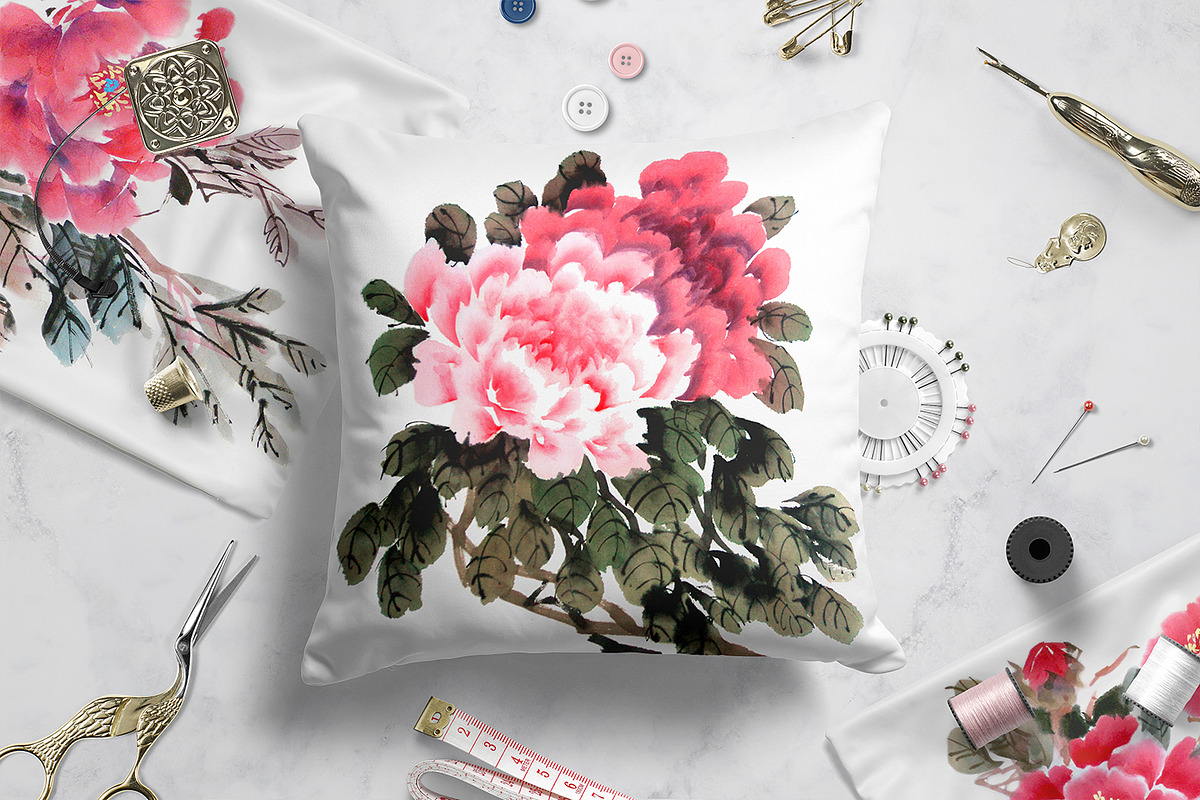 Chinese painting - peony flowers, a Decorative Illustration by ViktoriArt (Photo 5 of 7)