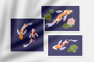 Koi Carp Fish Set