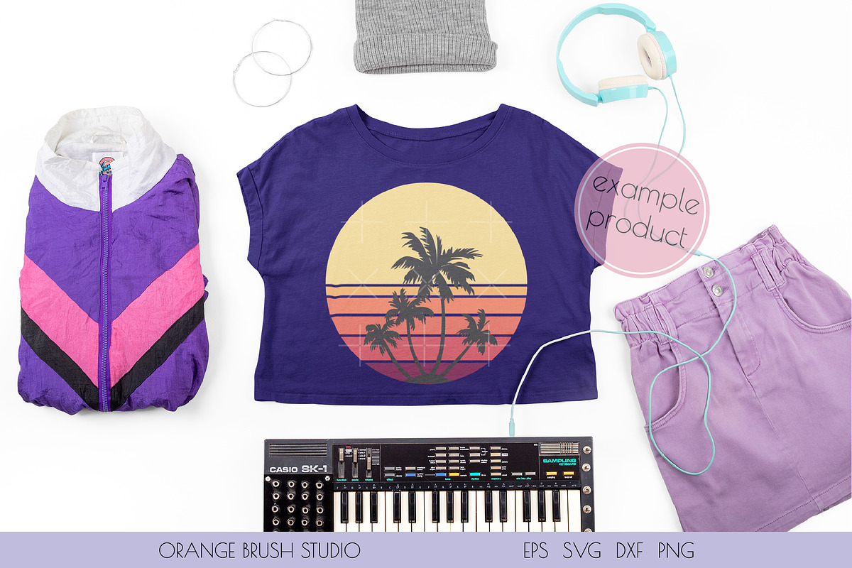 Retro Sunset Background Bundle SVG, an Illustration by Orange Brush Studio (Photo 3 of 4)