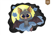 Cute halloween bat. Tshirt, PNG., an Animal Illustration by KENO Mascots (Thumbnail 2 of 6)