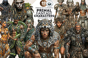 Primal Fantasy Tribal Characters PNG, a Person Illustration by ThatsDesignArt (Thumbnail 1 of 13)