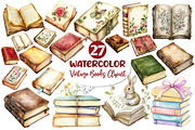 Vintage Books Clipart, an Illustration by Dream Creation (Thumbnail 1 of 6)