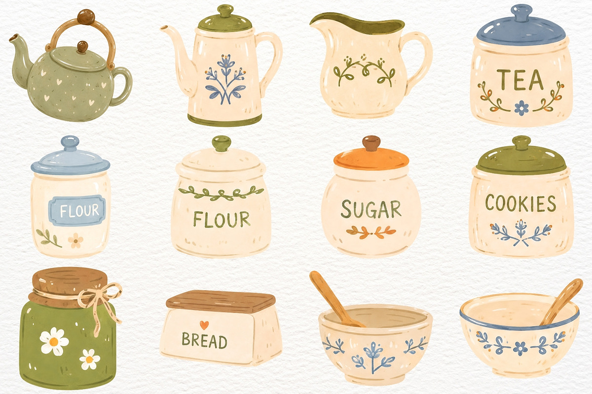 Rustic Kitchen Clipart Fall Cottage, a Food Illustration by SugarCloudStudioArt (Photo 4 of 6)