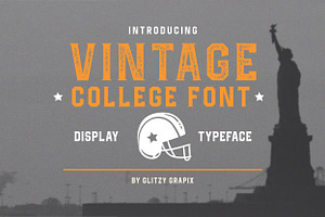 Vintage College Font, a Font by GlitzyGrapix