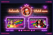 Neon YouTube End Screens, a Social Media Template by Andrew Skoch Design (Thumbnail 3 of 18)