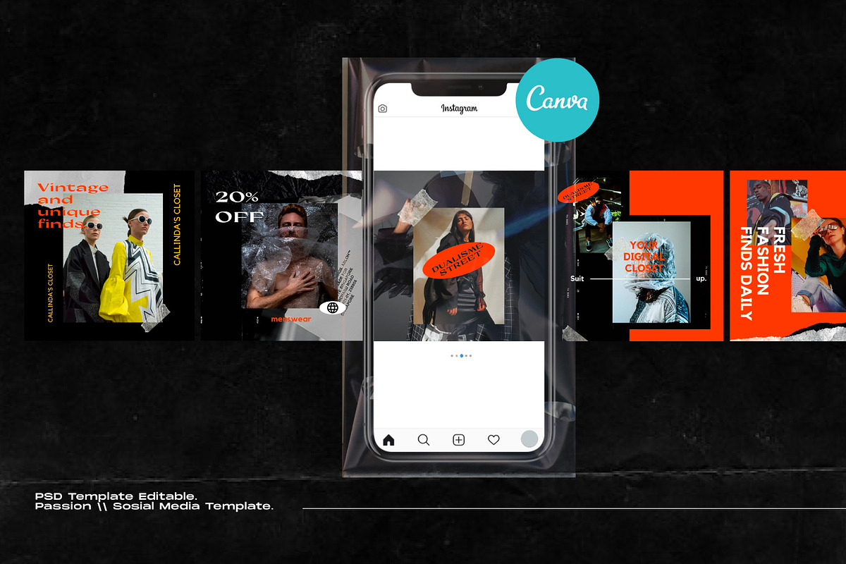Digital Closet-PS & CANVA Instagram, a Social Media Template by Dirtytemp Studio (Photo 3 of 6)