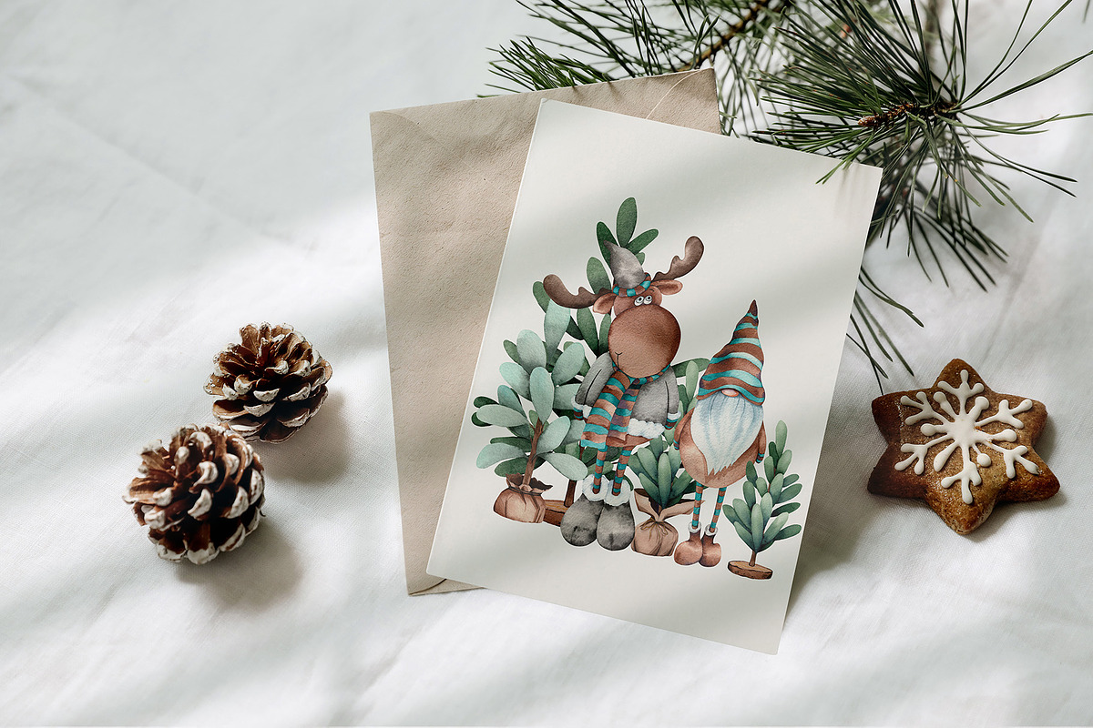 Christmas Snowmen Cartoons & Trees, an Animal Illustration by Jeanna Draw (Photo 6 of 13)