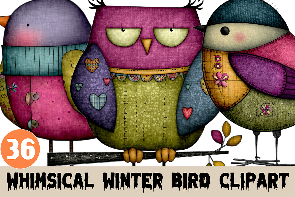 Whimsical Winter Bird Clipart, a Graphic by CitraGraphics (Photo 1 of 4)