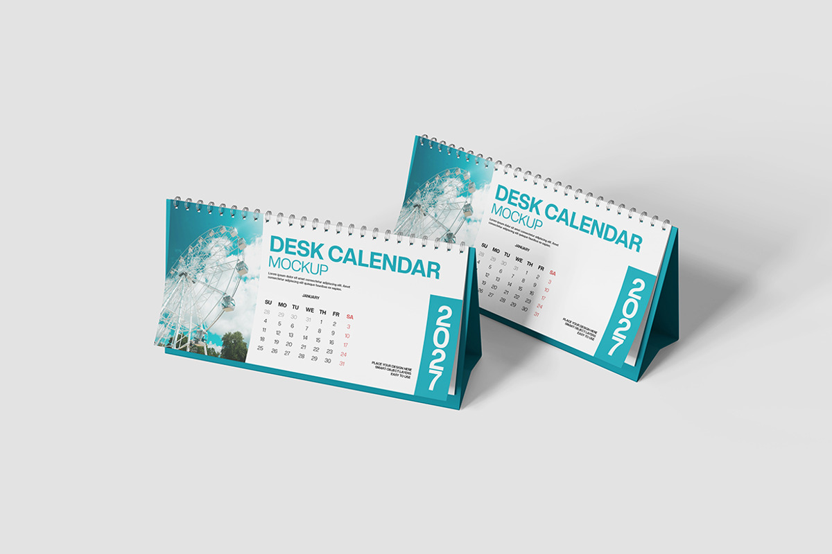Desk Calendar Mockup, a Product Mockup by bimockup (Photo 3 of 6)