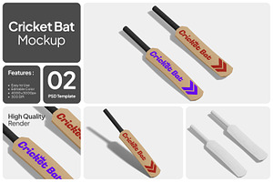 Cricket Bat Mockup, a Merchandise Mockup by Unerispace