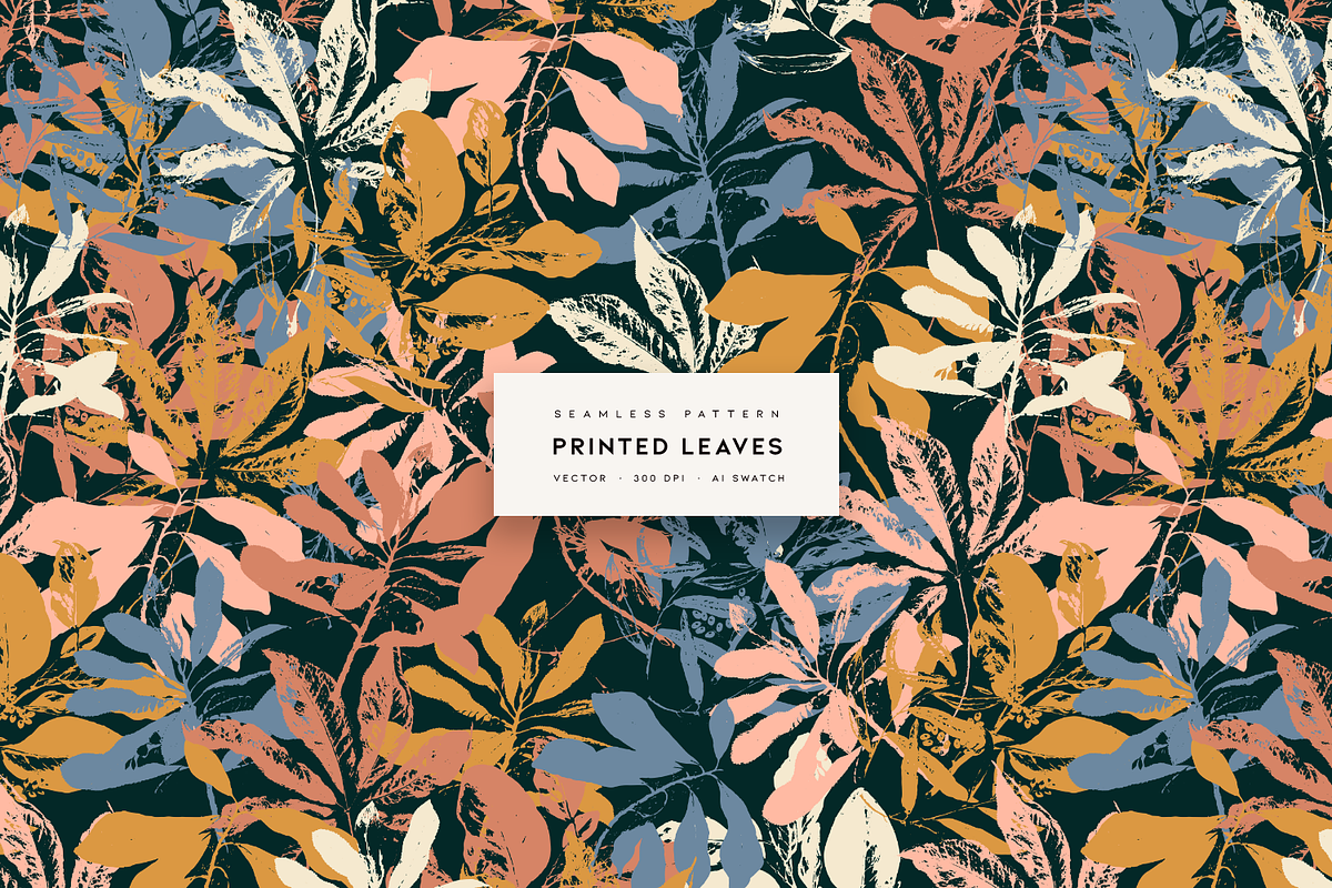 Printed Leaves | Vector Pattern, a Pattern Graphic by MalyskaStudio