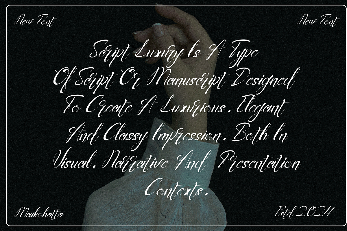 AnichaScript - Modern Elegant Script, a Script Font by MaikoHatta (Photo 5 of 8)