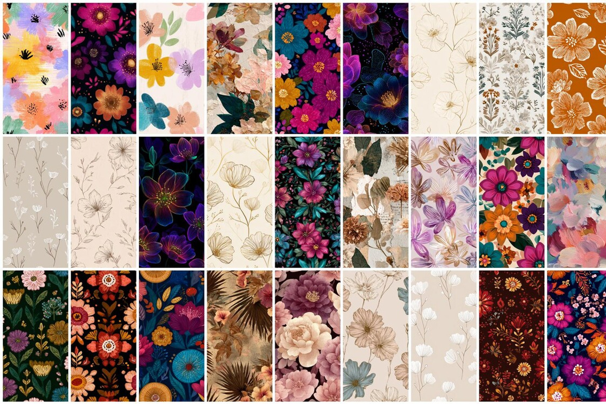 150 Boho Floral Seamless Patterns, a Pattern Graphic by mkStudioLab (Photo 6 of 6)