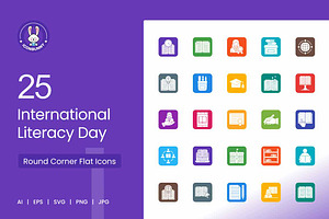 25 International Literacy Day Round, an Icon by IconBunny