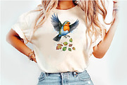 Autumn American Robin Bird Clipart, an Illustration by Watercolor design (Thumbnail 5 of 5)