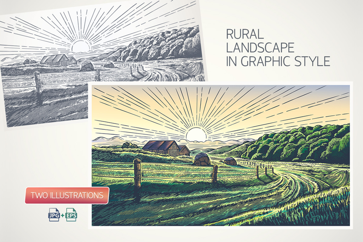 Rural landscape with village, a Food Illustration by Countryside life (Photo 1 of 7)