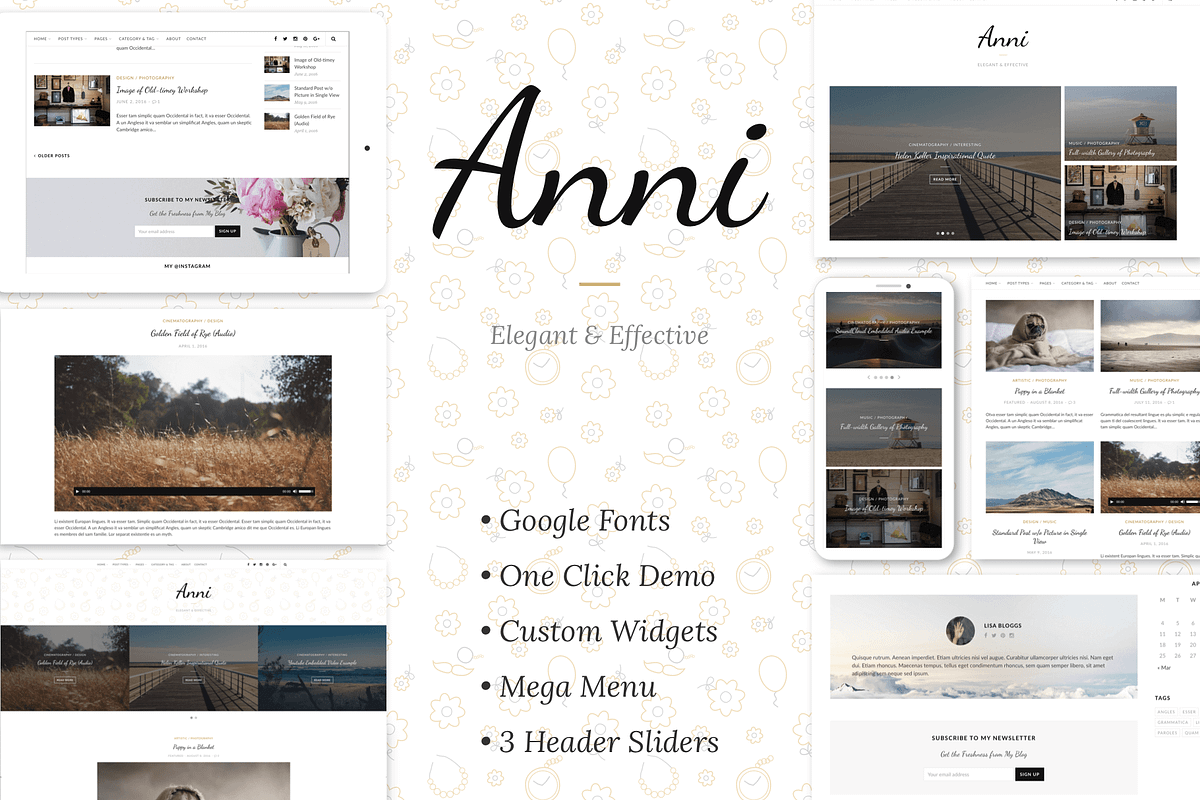 Anni – An Elegant & Effective Theme, a WordPress Template by THEMEAB.com (Photo 1 of 3)