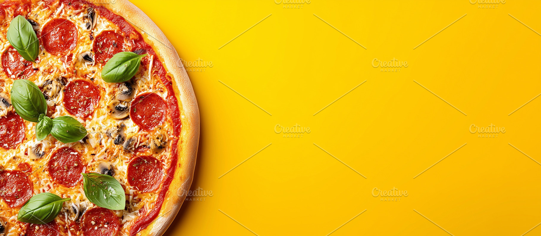 Fresh pepperoni pizza with mushrooms, a Food & Drink Photo by MistyDay