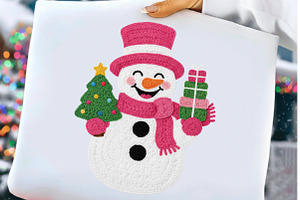 Christmas Snowman Png, Faux Yarn Png, an Illustration by Craft Nest